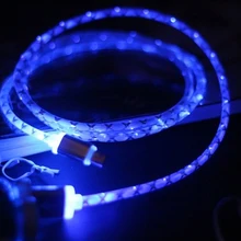 High quality 1M LED Light Durable Micro USB Data Cable Charging 2A Data Sync Mobile Phone Cable for Sumsung Xiaomi Android P20