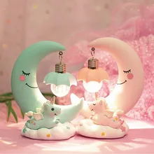 Unicorn Nightlight Creative Home Decoration Resin Crafts Bedroom Living Room Decorations New Year Christmas Gift Lamp