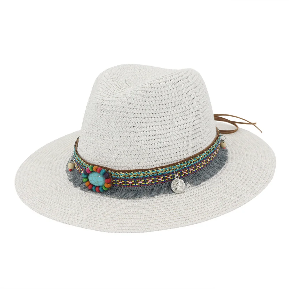 Новинка, весенне-летнее, в богемном стиле, женские шапки Jazz cap s с широкими птицами, женская Соломенная винтажная мягкая шляпа, Солнцезащитная пляжная кепка Gorros