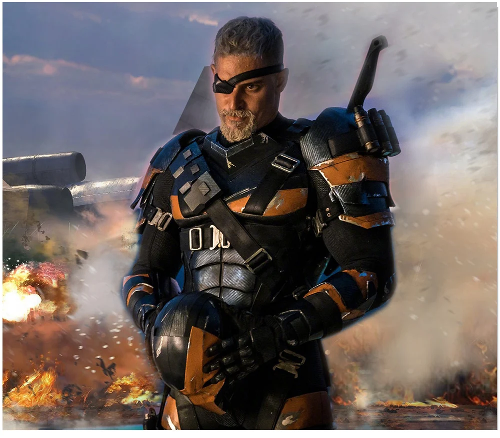 DC супер злодей Deathstroke Косплей Костюм мужской полный комплект Slade Joseph Wilson Косплей Костюм Костюмы на Хэллоуин для мужчин