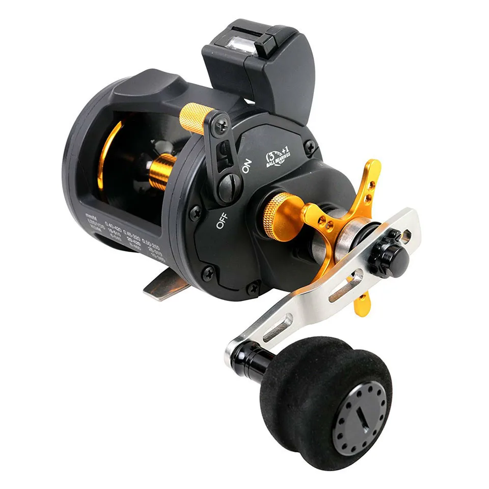 

Line Counter Trolling Reel Saltwater Level Wind Fishing Reel, Right Hand