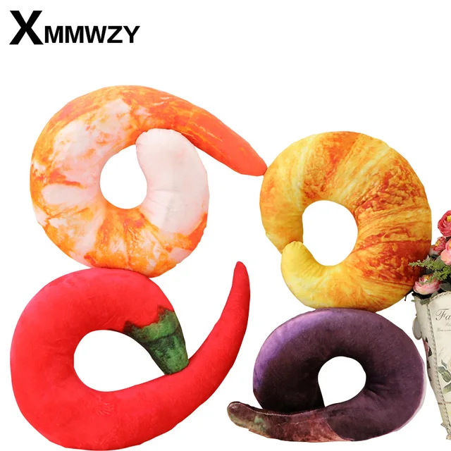 Creative Pillow Simulation Shrimp U Shaped Neck Pillows Cute Food Creative Pillow Simulation Shrimp U Shaped Neck Pillows Cute Food Cushion Soft Comfortable Cartoon
