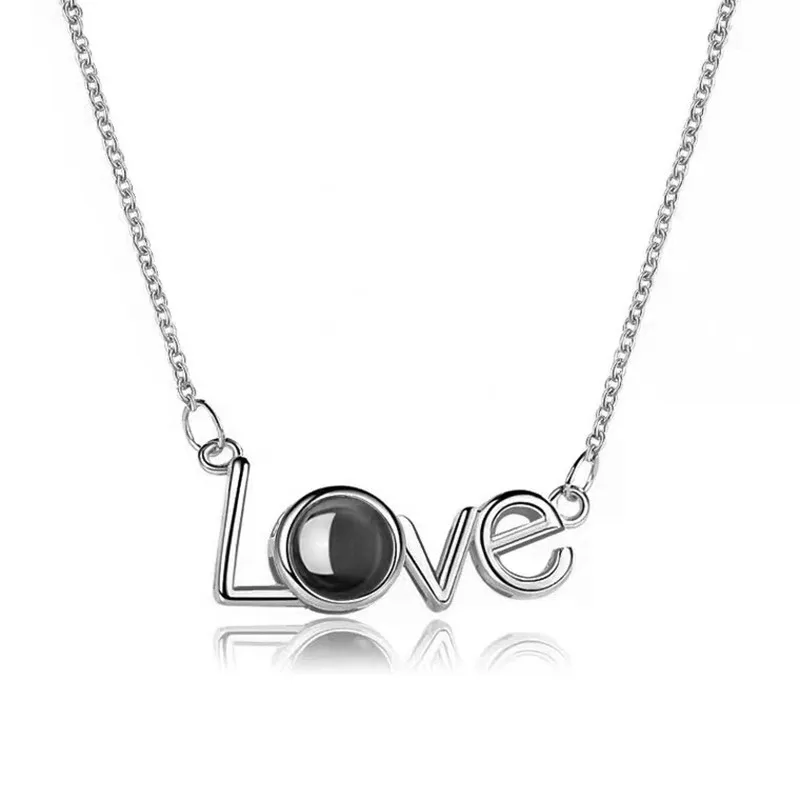День Святого Валентина подарок любовь письмо проекция ожерелье я люблю вас на 100 языках подарок для девушка жена Подарок на годовщину