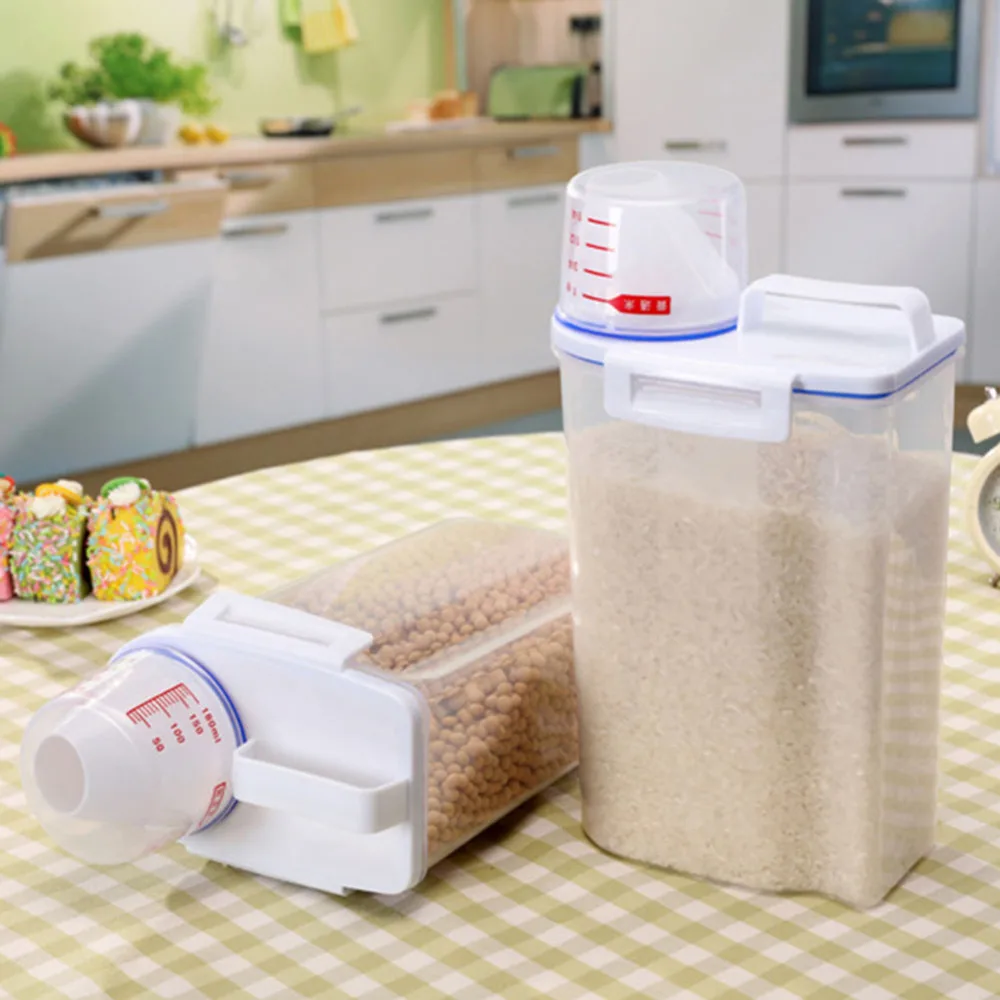 

2L Kitchen Transparent PP Storage Box Grains Beans Storage Contain Sealed Home Organizer Food Container Refrigerator Storage Box