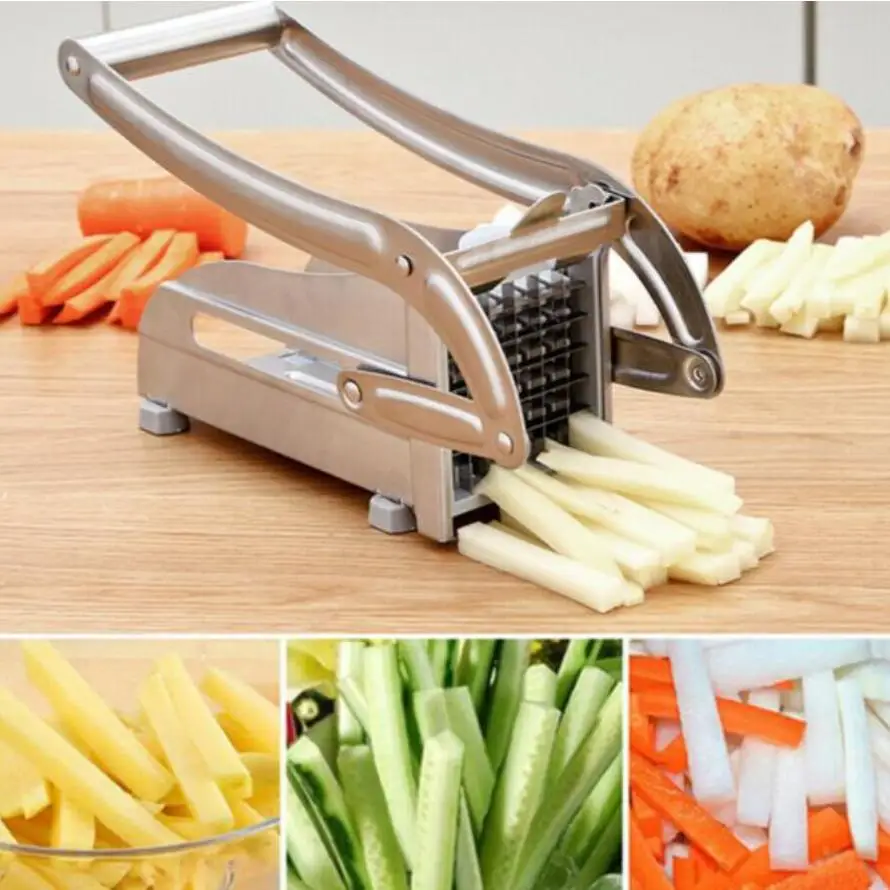 

Stainless Steel Potato cuke Chipper Making Machine French Fry Potato Cutter Slicer Chipper Cucumber Slice Cut Kitchen Gadgets