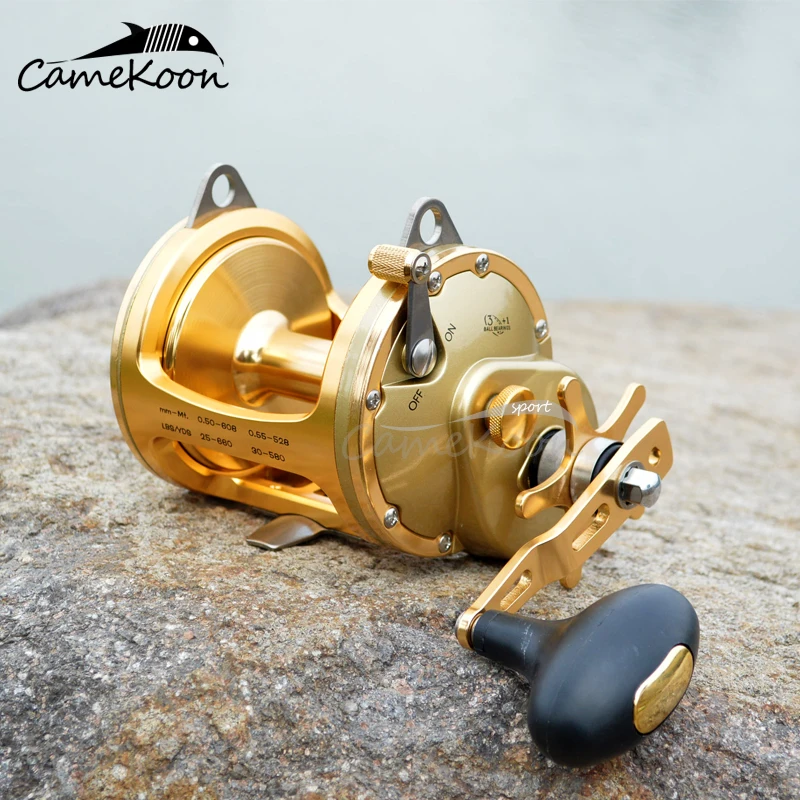 CAMEKOON ستار السحب المياه المالحة التصيد بكرات 3 + 1 الكرة محامل 15 كجم ماكس السحب الحق طبلة ذات يد قارب الصيد بكرة
