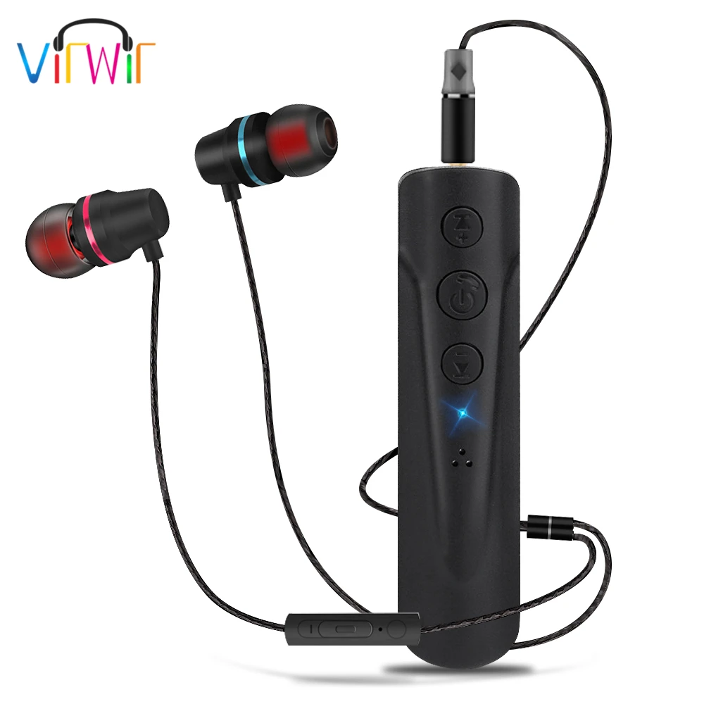 

VirWir Wireless Bluetooth Earphone Kit Bluetooth Receiver Wireless AUX Audio Adapter Handsfree Car kit with 3.5mm Earphone