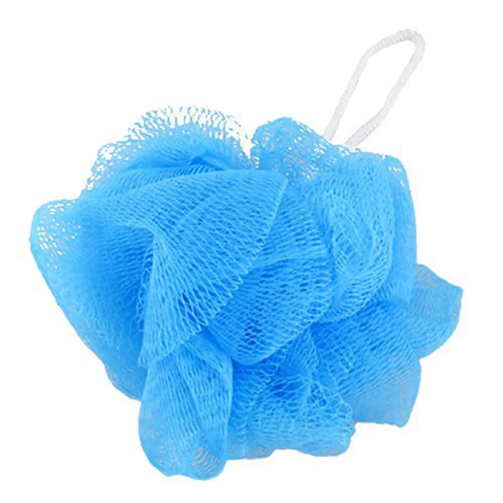 

Botique Free Shipping! Mesh Soft Bath Sponge Body Pouf Shower Loop Scrubber Blue 2 Pcs