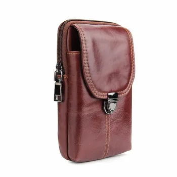 

New Outdoor Universal Phone Genuine Leather Retro Bag 6.3inch Sport Pouch Belt For iphone 7 7plus 8 For S8 S8plus Note8
