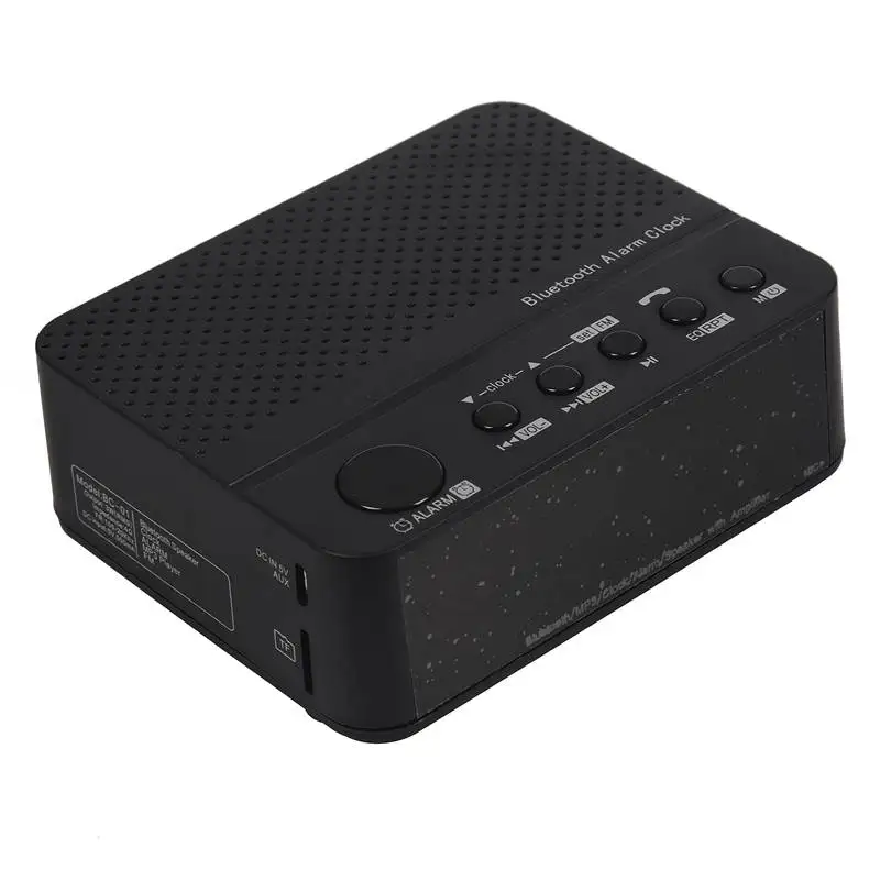 Black Многофункциональный динамик bluetooth Мини Портативный беспроводной усилитель fm-радио светодиодный Будильник беспроводной для мобильного телефона(blac - Цвет: Black
