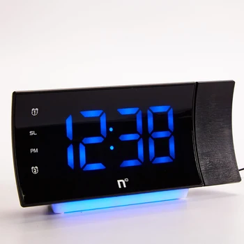 

Projection Snooze Timer Temperature Led Display Digital Radio Alarm Clock Night Light Bedside Desktop Rotating Electronic USB
