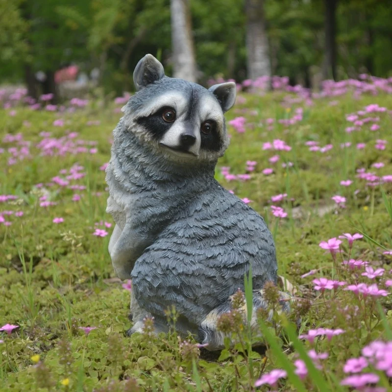 

Raccoon Statues Animal Art Sculpture Colophony Crafts Home Garden Office Desktop Decoration R155