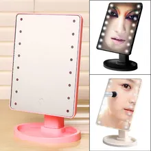 Стиль, столешница для макияжа в спальню, вращение на 360 градусов, 16 светодиодов, регулируемое Сенсорное зеркало с регулируемой яркостью, настольное косметическое зеркало для макияжа, Прямая поставка