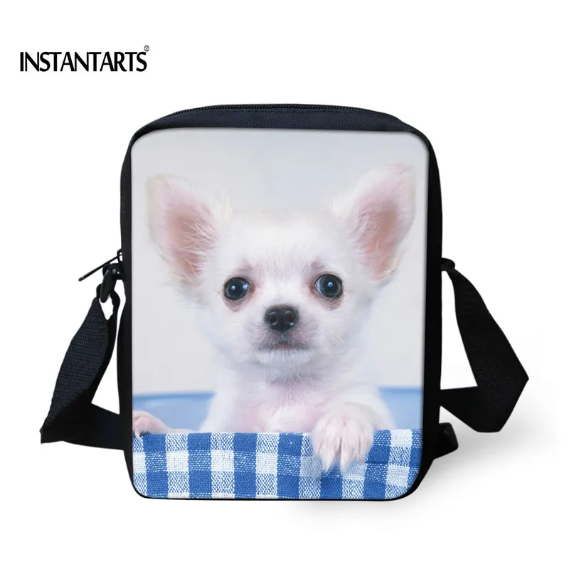 INSTANTARTS Cute Chihuahua Dog Print Women Messenger Bags Casual Mini Crossbody Bag for Ladies