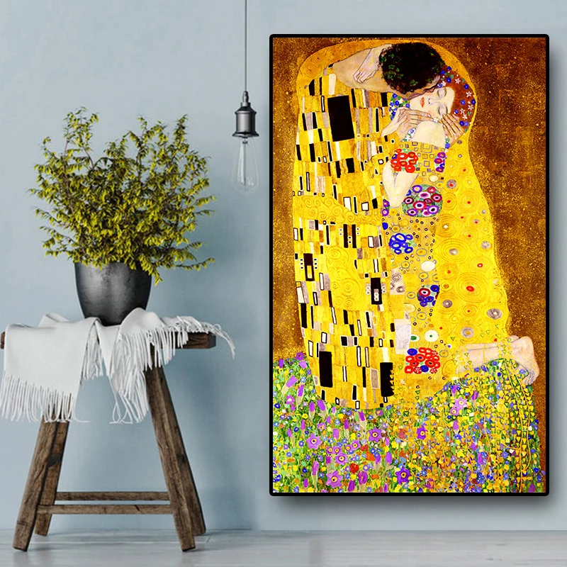 HONGC Artista Classico Gustav Klimt Lacrima Pittura a Olio Astratta su Tela Poster e Stampe Immagini su pareti per Soggiorno 30x40cm/11.8”x15.7” Nessuna Cornice 