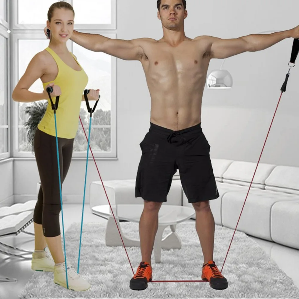 11Pcs/Set Resistance Belt Pilates Latex Tubing Expanders Exercise Tubes Practical Strength Resistance Band Sets Crossfit Fitness