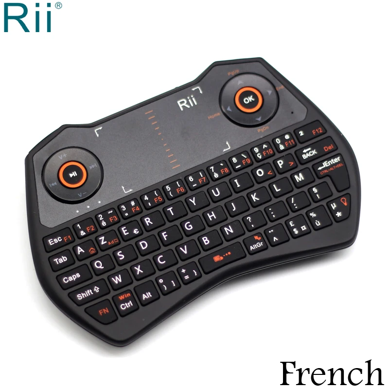 

[20pcs] Rii i28 Backlit French Keyboard 2.4GHz Mini Wireless Keyboard Fly Mouse with TouchPad for Android TV Box Mini PC Laptop