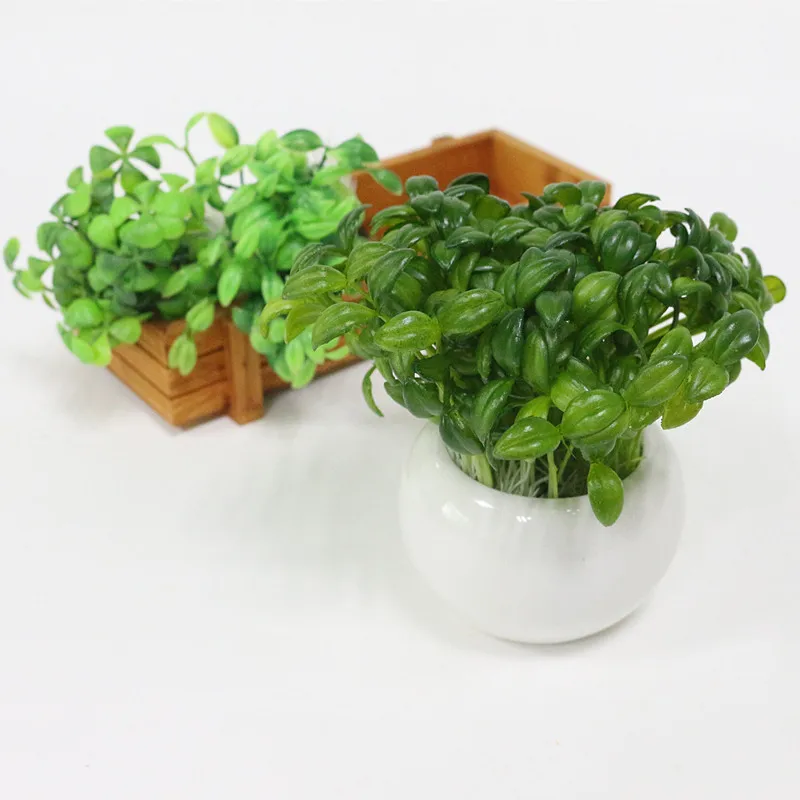 Flone Mini Artificial Plastic Plant Simulation Little Sapling Fake Plant Flower Home Party Office Garden Decor Plant (2)