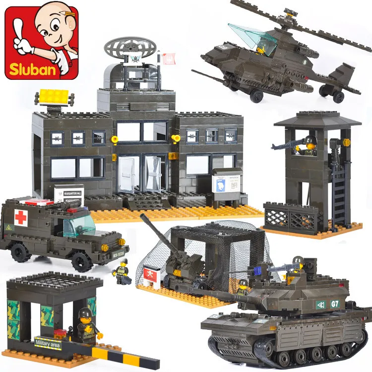 

Sluban model building kits compatible with lego city army 778 3D blocks Educational model & building toys hobbies for children