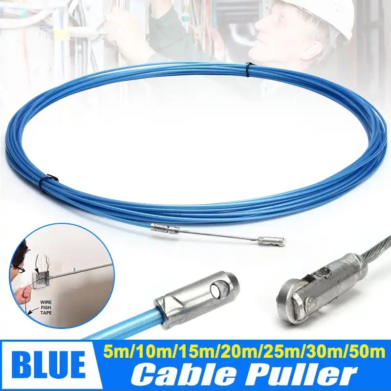 10// 20// 30M Electrician Tape Conduit Ducting Cable Rod Puller Tool Wheel Pushing
