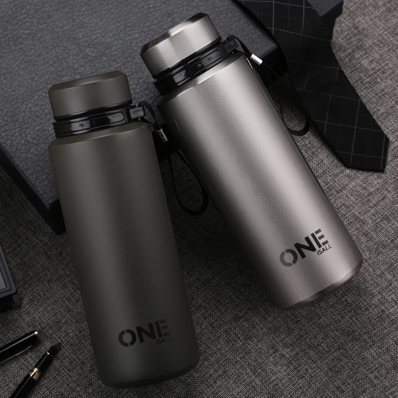 Kopen ONEISALL Sport Vacu uuml;m Mok 304 Stainlesss Staal thermosfles 1L Met Zetgroep Thermosflessen Dubbele Ge iuml;soleerde Thermos Cup Gym Mannen Cup