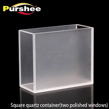 

Square quartz container(two polished windows)