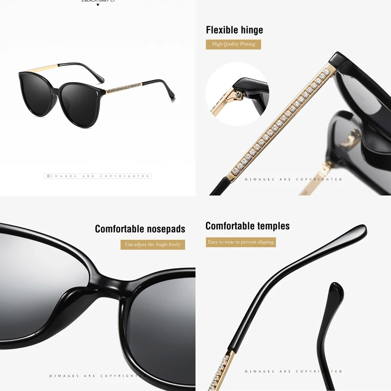 KEITHION Cat Eye Polarized Sunglasses Women Oversized Sun Glasses Female Gradient Shades Oculos Feminino UV400 KEITHION Cat Eye Polarized Sunglasses Women Oversized Sun Glasses Female Gradient Shades Oculos Feminino UV400