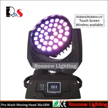 4 шт. огни+ 1 дорожный корпус+ 1 DMX передатчик) 2,4 ГГц WDMX управление 36x15 Вт RGBWA 5в1 светодиодный moving head wash