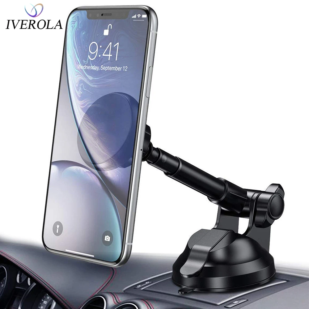 

Univerola Magnet Car Windscreen Phone Holder Mobile Phone Mount For iPhone X Max Flexible Arm Phone Stand Universal 360 Rotation