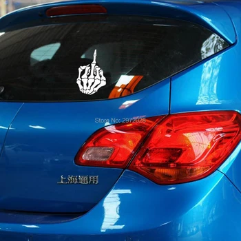 

10 x Newest Design Creative Car Styling Skull Finger Decal Decoration Accessories for Tesla Volkswagen Renault Opel Lada