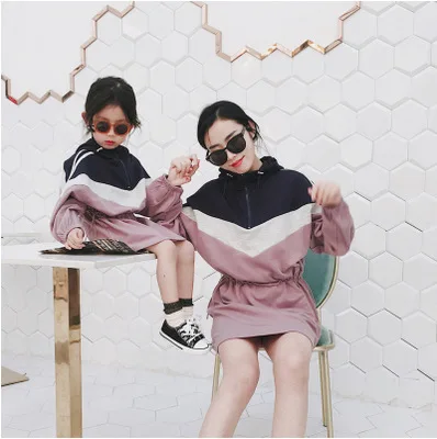 

Mother and Daughter Clothes 2019 Spring Fashion New Children's Sweater Dress Kids Girls Long Sleeve Casual Dress Family Clothing