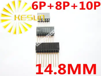 

FREE SHIPPING 60PCS 2.54MM 6Pin 8Pin 10Pin 14.8MM Long Needle Female Pin Header Strip Stackable Header