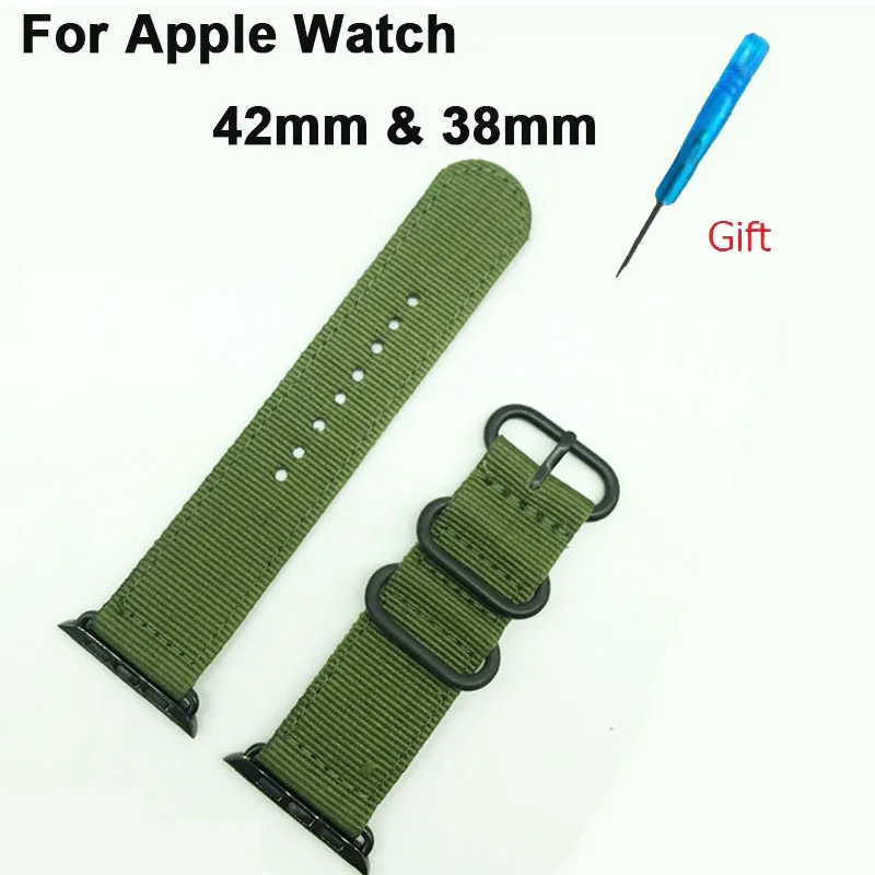 Ремешок нейлоновый для наручных часов Apple Watch band умный браслет в стиле НАТО с