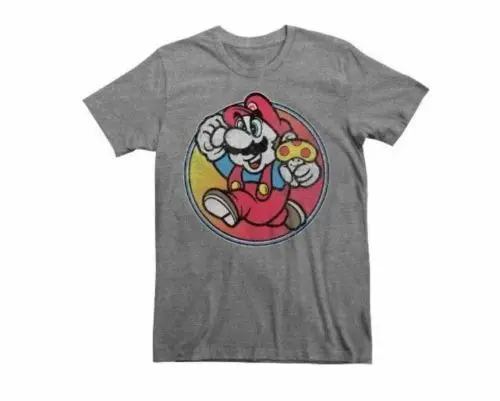 

Nintendo Mario Bros Mens Gray T-Shirt Size XL NWT Men Women Unisex Fashion tshirt Free Shipping
