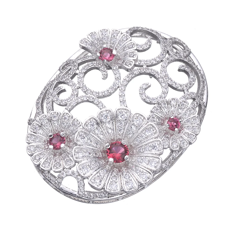

Luxury Jewelry Making Supplies High Quality Copper AAA Cubic Zirconia Stone Big Flower Pendant Connectors For Jewelry Making