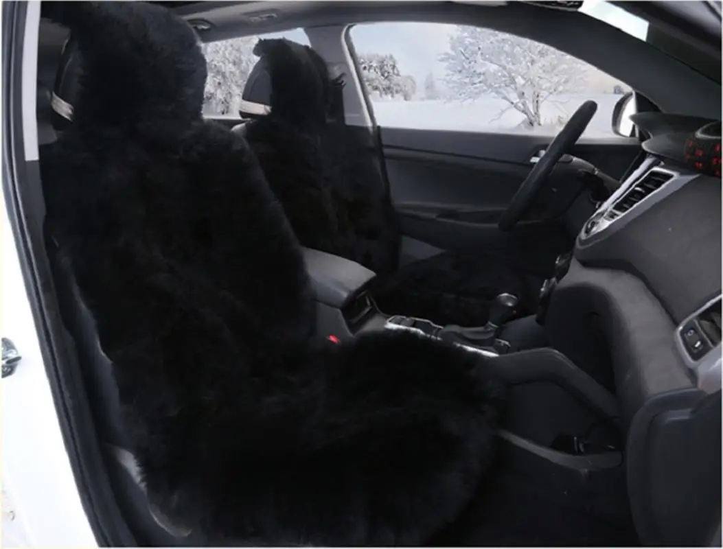 100% Australian Pure Natural Fur Seat Cover 5 Seats Whole Vehicle Seat Cover Sheepskin Winter Car Cushion
