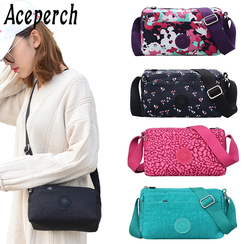 ACEPERCH عارضة الفاخرة النساء حقيبة ساعي حقيبة كتف بولسا الأنثوية النايلون المضاد للماء للسفر حقيبة المرأة Crossbody حقيبة