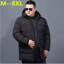 8XL 7XL 6XL зимняя куртка мужская Свободная Корейская парка с капюшоном Hombre длинная куртка пальто кашемировая Мужская ветровка парки хлопок