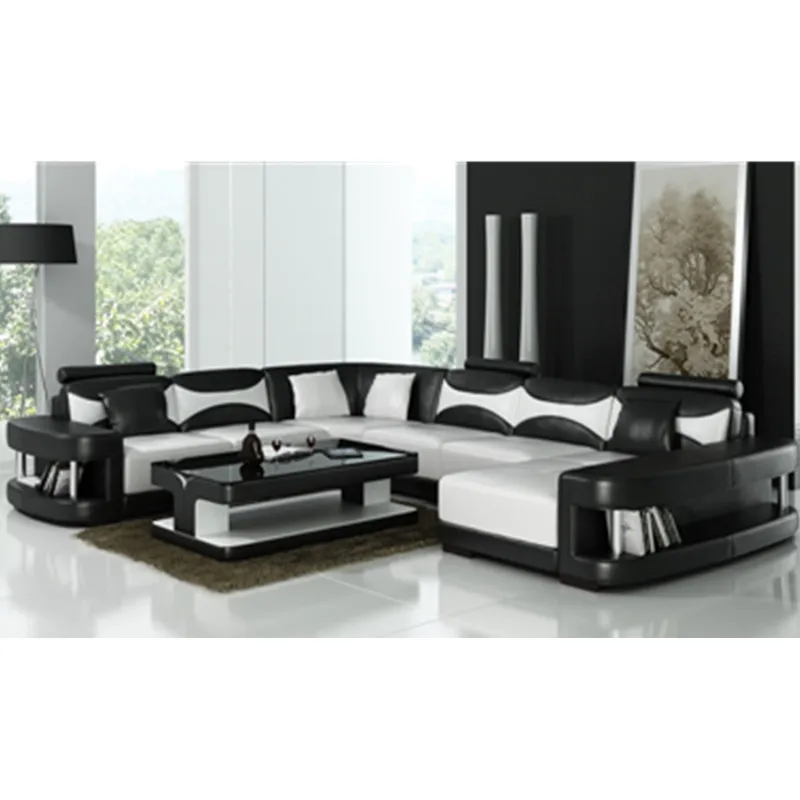 

modern design black and white living room sofa