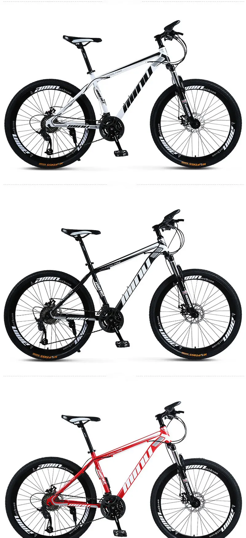 Top White Whirlwind Mountain Bike 27 Speed Double Disc Brake Damping Speed Mountain Bike One-Wheel Bicycle 8