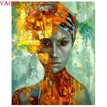 DIY фото на заказ, 5D алмазная картина абстрактная Африканская женщина вышивка крестиком полный квадратный круглый сверло Алмазная вышивка мозаика комплект
