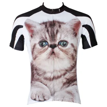 

Free shipping New 3D Realistic Cat Men Short Sleeve Cycling Jersey Polyester Breathable Cycling Clothing Size S To 6XL
