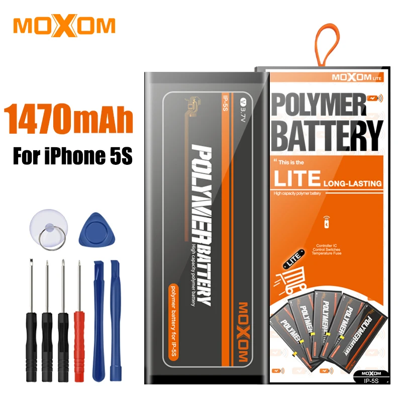 Preise Original MOXOM Batterie Für iPhone 5s Batterie 1470mAh Ersatz Batterie Für iPhone 5s Lithium Polymer batterie mit freies Werkzeug