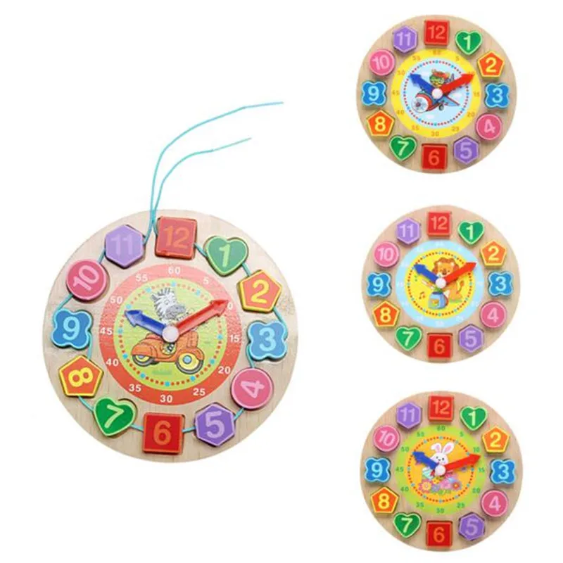 Kids Cognitive Digital Clock Digital Wooden Watch Jigsaw Toys Kids