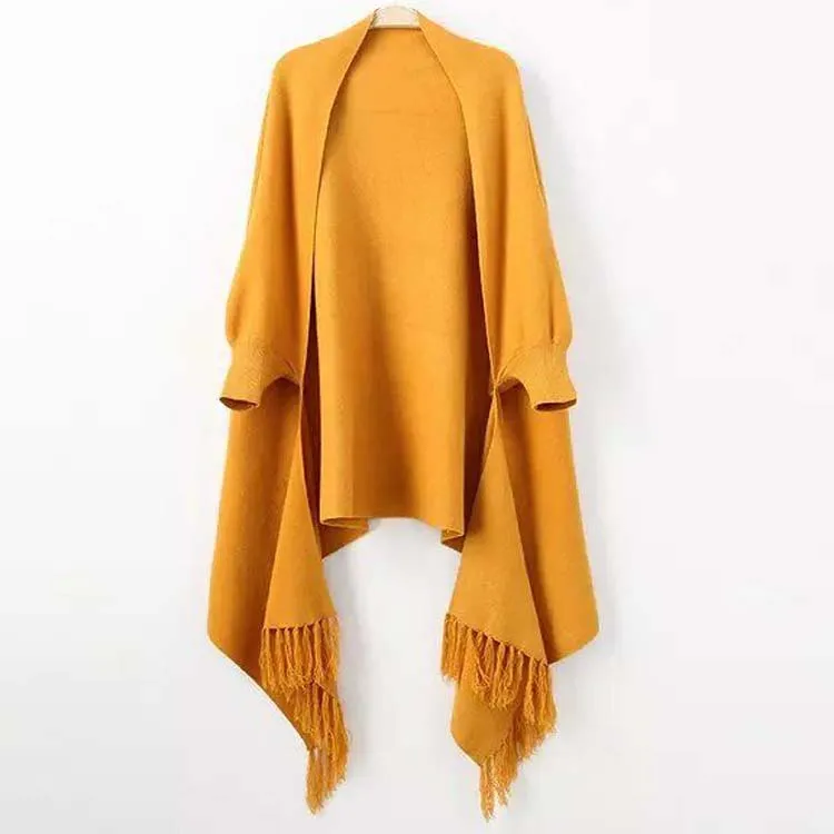 

[] every day special offer Korean small fresh all-match capes cashmere scarf fringed shawl with sleeve female coat