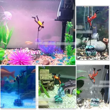 

aquarium decoration Unique Design Hunter Treasure Figure Action Decor Fish Tank Aquarium Ornament Landscape