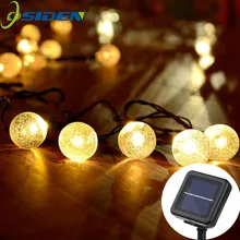 OSIDEN Солнечная лампа 5 м 20Led хрустальный шар Глобус luz водонепроницаемый теплый белый Сказочный светильник садовое украшение наружная Солнечная светодиодная гирлянда