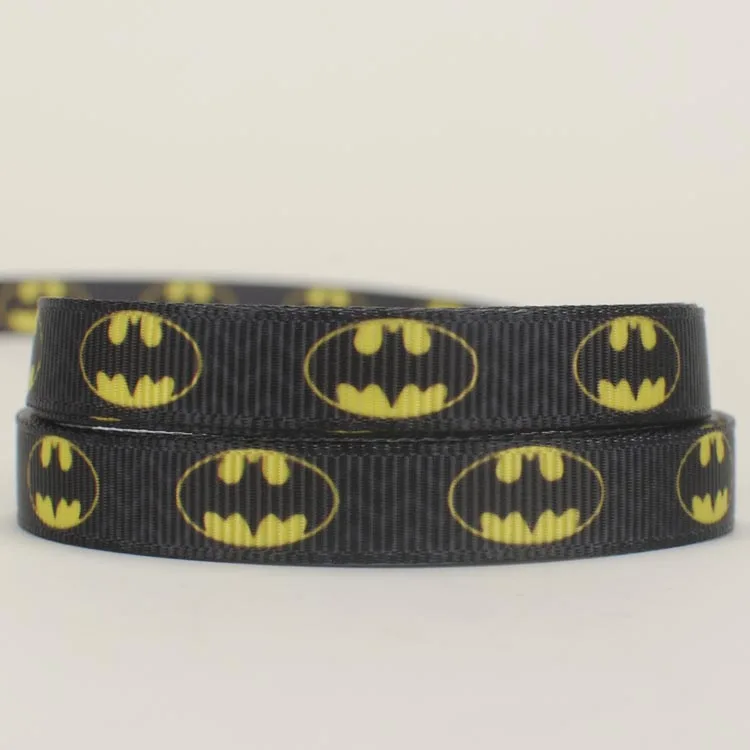 

NEW sales 3/8 "9mm bat man logo ribbon printed grosgrain avenger ribbon
