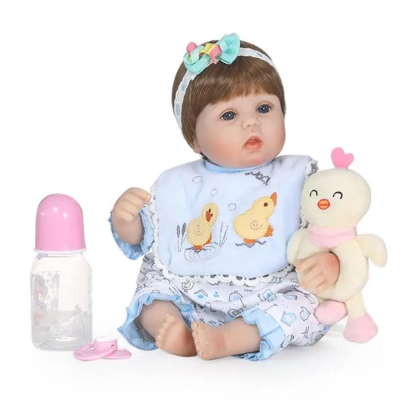 

Simulation Reborn Baby Dolls Waterproof Soft Silicone 3D Cute Lifelike Baby Dolls Set with Cloth Kids Sleeping Accompany Toy