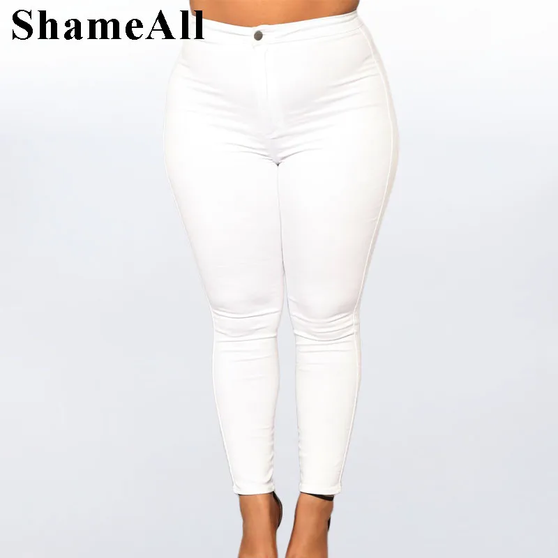 Женские повседневные джинсовые штаны размера плюс, черный, белый цвет, 4XL, женские джинсы s, Donna, Стрейчевые узкие брюки для женщин, брюки